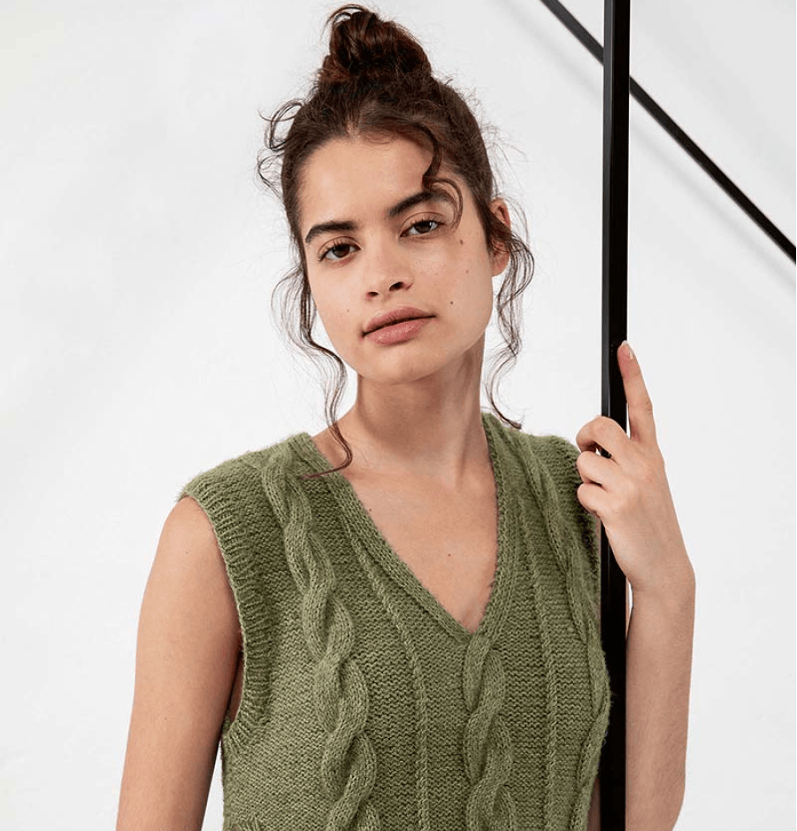 Pullunder gestrickt aus Seide